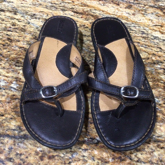 Born brown leather sandals. Size 9. Very gently worn. - Picture 1 of 7